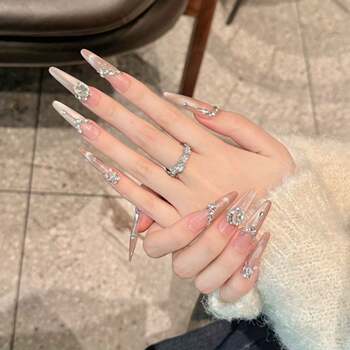 Cross-Border Cat-Eye Wearable Nails, Handmade Nail Pieces, Fake Nails, Wearable Manicure, High-End Long Style