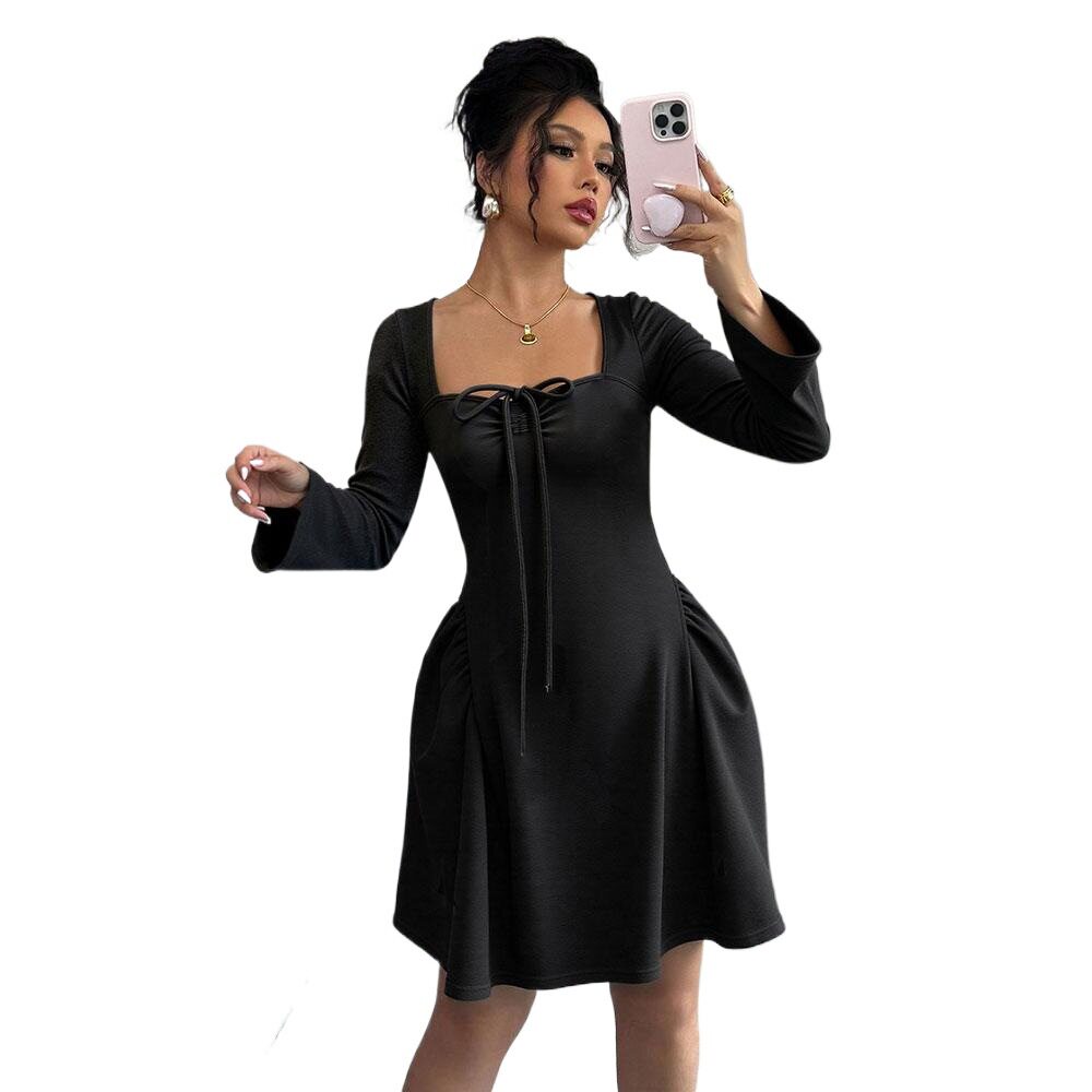 Elegant U Neck Long Sleeve Bodycon Dress Spring Summer Collection Perfect for Parties and Events Wholesale Available