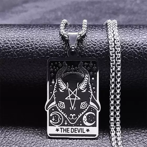 Cross-Border Tarot Brand Sheepskin Inverted Five-Pointed Star European and American Necklace Accessories Pendant Sweater Chain Jewelry