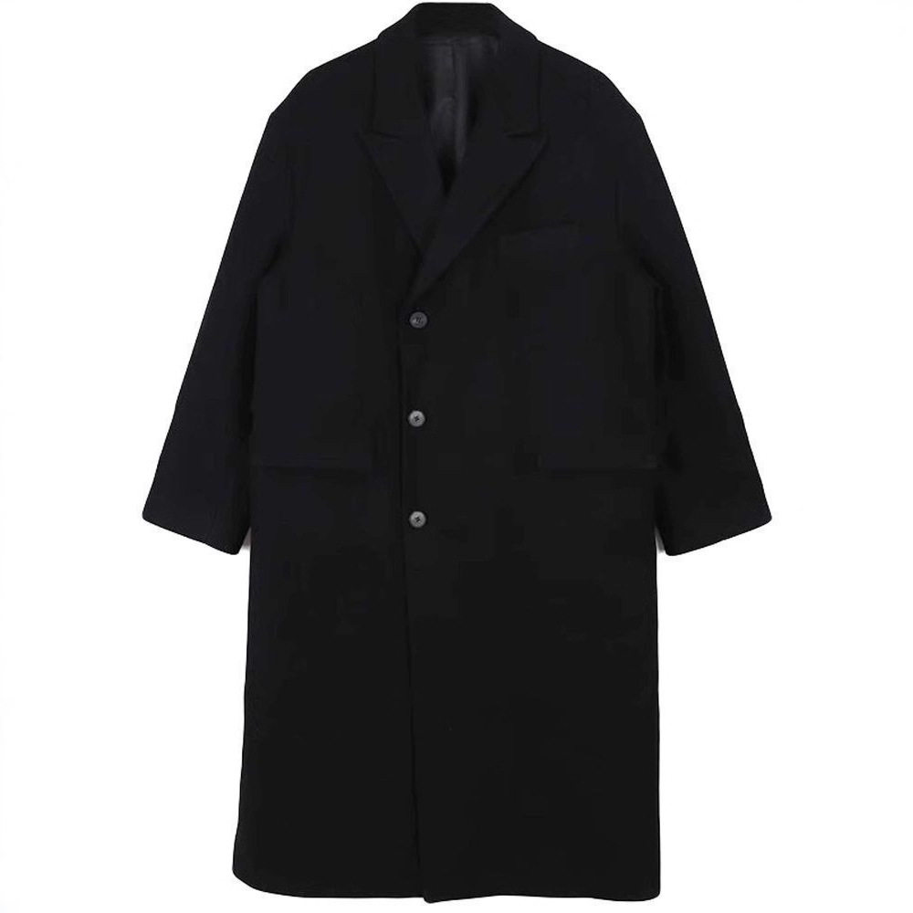 Mens Wool Blend Overcoat Mid Length Design Loose Fit with Drop Shoulder Available in Black and Camel Wholesale
