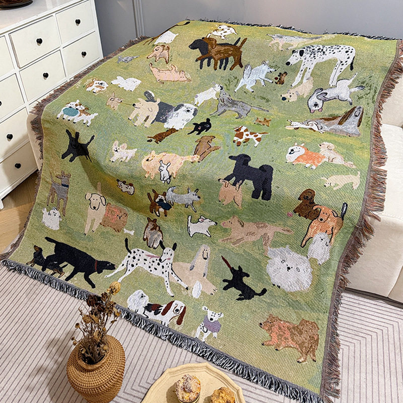 Dog paradise blanket cotton blanket cartoon cute pet dog blanket single sofa blanket blanket blanket