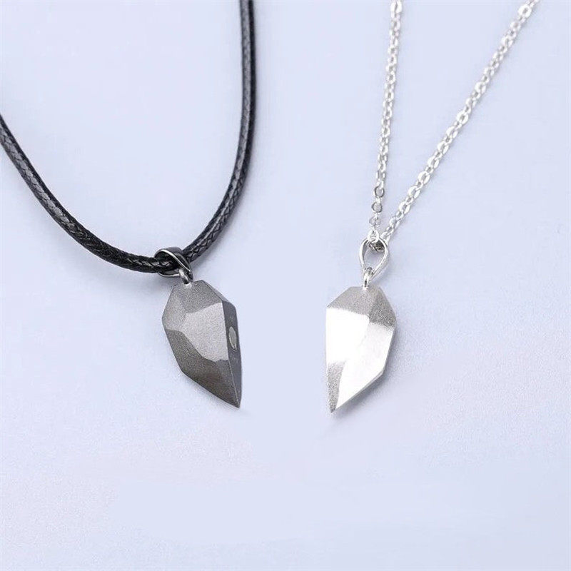 Love Magnetic Versatile Couple Necklace Pendant Simple Wishing Stone Heart-Shaped Ins Clavicle Chain Jewelry Pair Wholesale