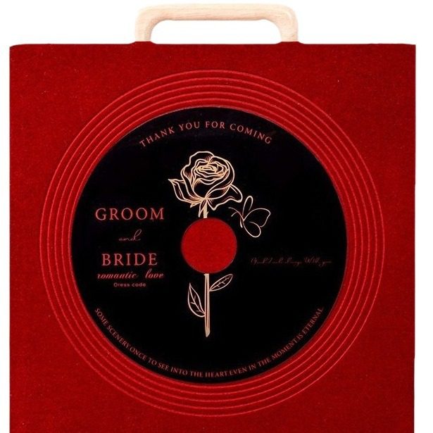 Love Echo Gift Box Bridesmaid Suitcase Velvet Gift Box Wedding Candy Gift Box Large Capacity Record Gift Box