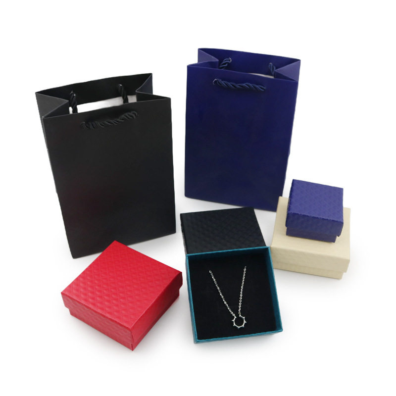 Diamond pattern jewelry box packaging box necklace box pearl jewelry box ring earring box pendant box bracelet box