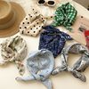 Self-retaining soft square scarf floral polled cotton and linen scarf decorative headscarf literary retro small fresh ins waist flower