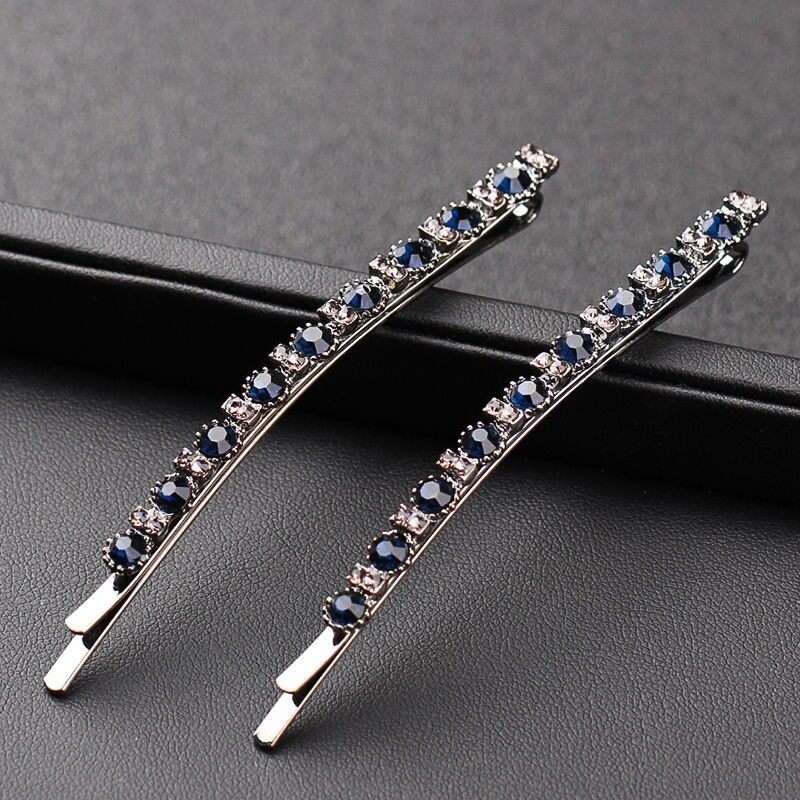 大号简约镶水钻发夹一字夹ins高颜值刘海夹网红发卡精致边夹头饰