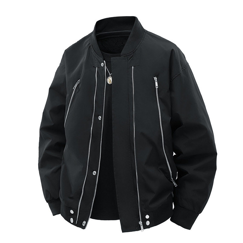 Áo Khoác Bomber Nam Lót Lông Cừu Dày Dặn Phong Cách Mỹ Retro Màu Đen, Đỏ, Tím