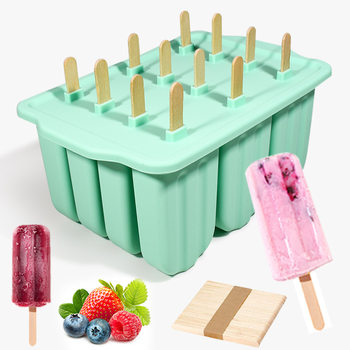 Amazon 12 ice cream mold easy demoulding silicone popsicle mold ice cream mold with cover ice cream mold