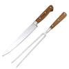 Rosewood Handle Stainless Steel Barbecue Knife and Fork 2-Piece Set Outdoor Steak Grilled Sheep Set Tool