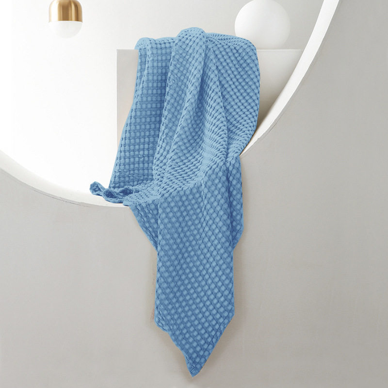 Nordic Style Pure Cotton Waffle Blanket Nap Blanket Light Luxury Four Seasons Universal ins Sofa Solid Color Casual Blanket Wholesale