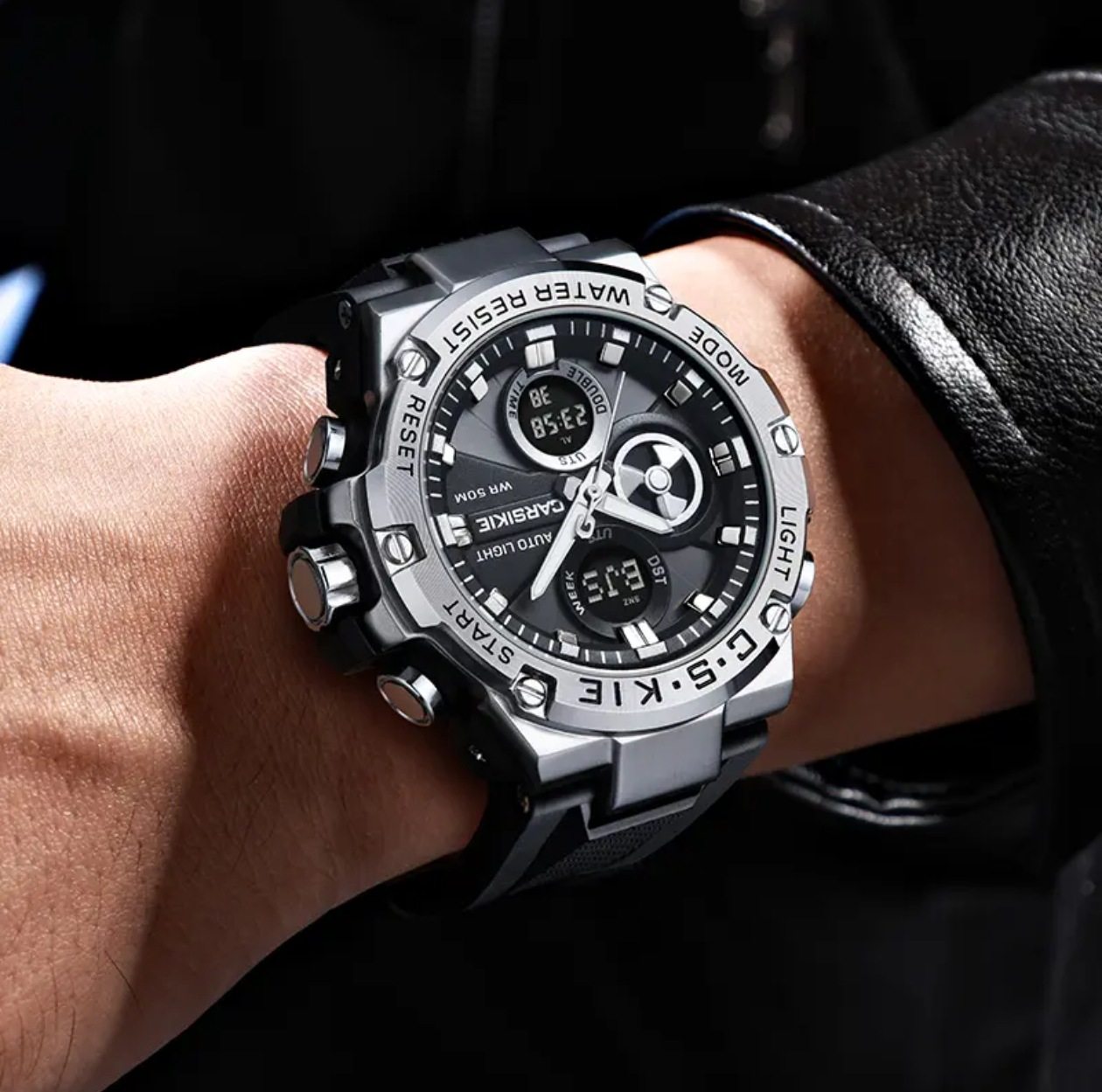 Carsikie Men's Watch Waterproof Multi-Functional Sports Watch with Large Dial and Luminous Hands