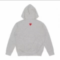 Gray with a red heart zipper on the back