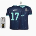 Germany away jersey, number 17 with captain's armband