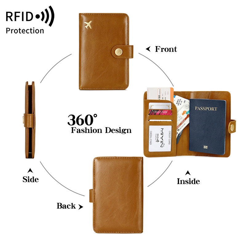Cross-border New RFID Anti-magnetic Passbook Bag Creative Aircraft Portable ID Bag Multi-functional Travel Storage Passbook Holder