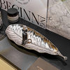 Creative Light Luxury Banana Leaf Ceramic Storage Tray Advanced Home Entrance Jewelry Key Electroplating Storage Tray Wholesale