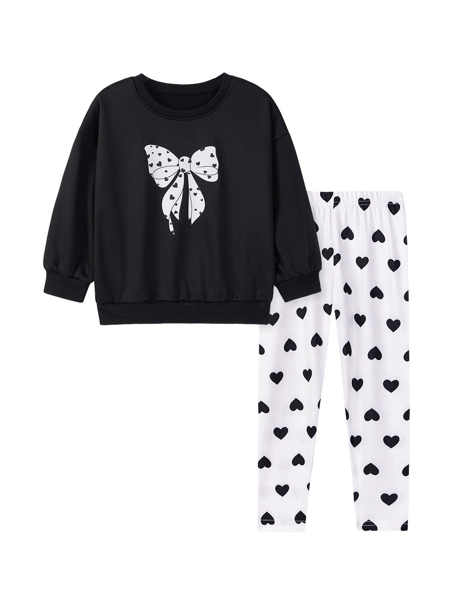 Source Factory Autumn Girls' Set Wholesale, [Style] Long-sleeve Baby Children's Clothing, Bow Kids' Outfit