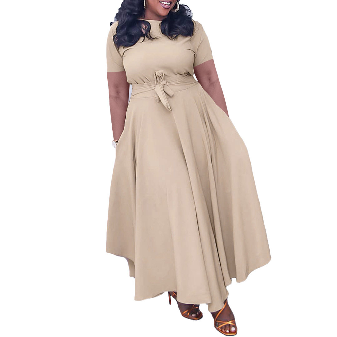 Plus Size Womens Dress Stylish Summer Design Tie Detail African and European Inspired Perfect for Casual Occasions