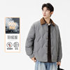 American Retro Lapel Workwear down Jacket for Men, Trendy Brand with Wave Pattern Design, Duck down Top, Lightweight Warm Coat