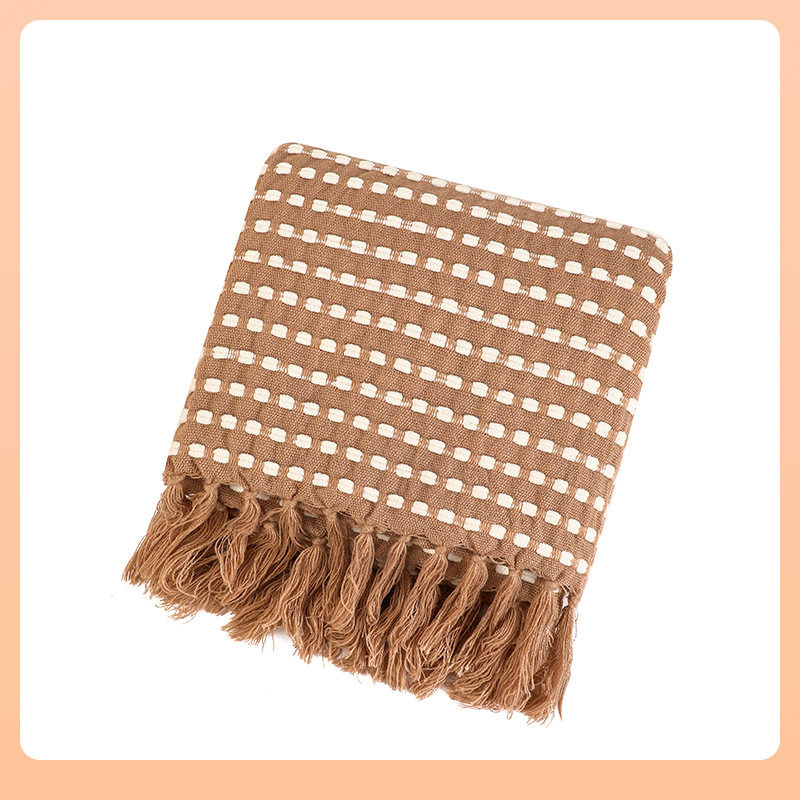 ✅ Chenille Knitted Blanket Office Summer Thin Blanket Sofa Blanket Bean Blanket Air Conditioning Blanket Bed End Blanket Woven Blanket