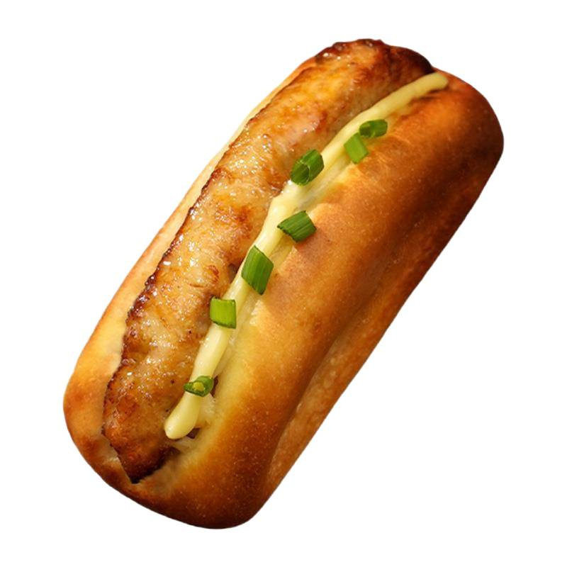 Pork Chop Bun Semi-Finished Product for Children's Breakfast, Microwaveable, Ready-To-Eat, Commercial Fresh Frozen Instant Baking Ingredient