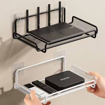 Router Shelf Without Punching Tv Set-Top Box Wifi Traceless Home Living Room Wall Storage Rack Hanging