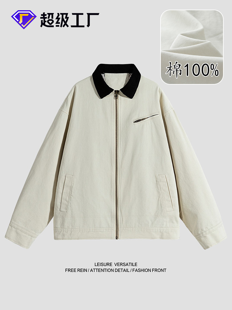 Áo Khoác Nam Chất Liệu Vải Bông Kín Cổ Hàng Mùa Xuân Thu Đông