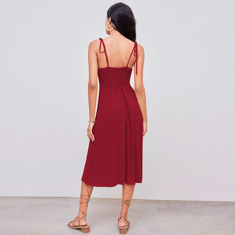 French Style Slim Fit Dress V Neck Summer Fashion Elegant Design Perfect for Parties or Casual Outings Wholesale