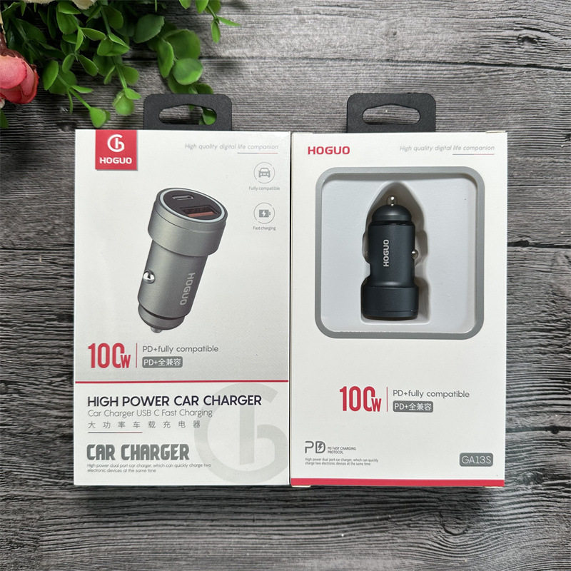 Hongguo Ga13S Metal Car Charger Pd 30W+Usb Fully Compatible with 100W Car Charger Dual