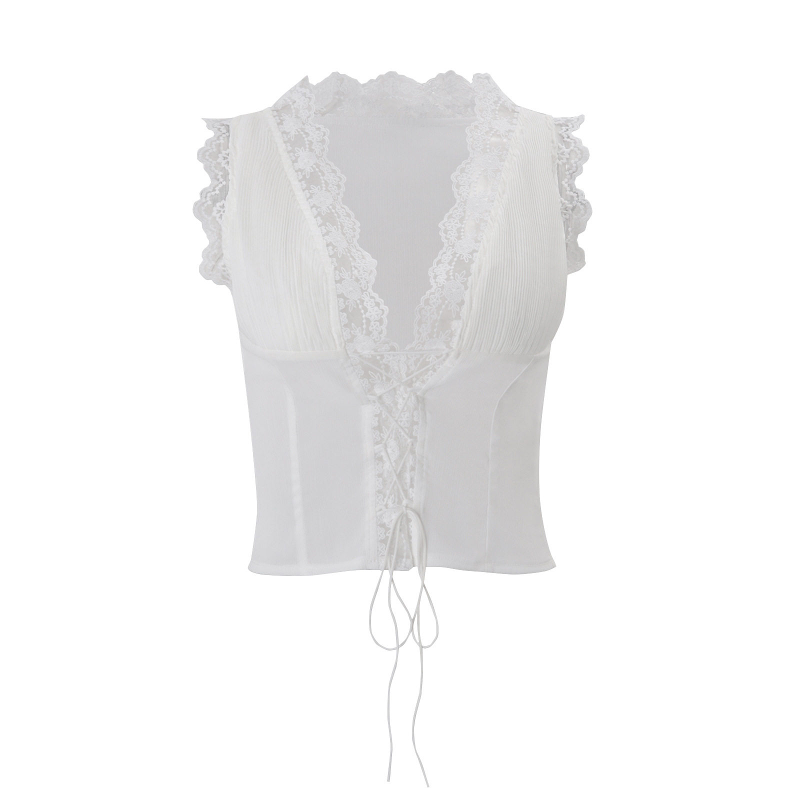 Lace Trim Tie Front Top and Bodycon Mini Skirt Set Sexy Slim Fit Spring Perfect for Parties or Night Out Wholesale