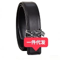 Plain weave am silver edge black buckle