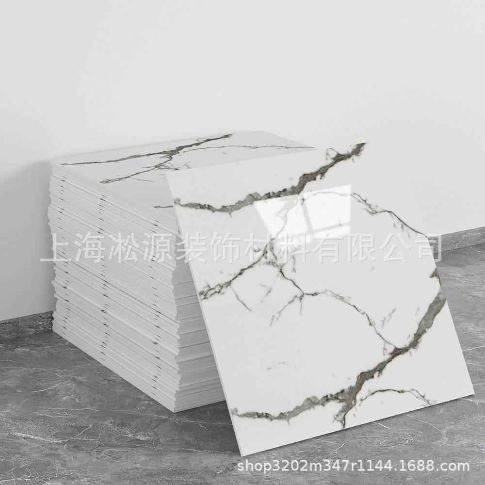 外贸跨境热销大理石仿瓷砖墙贴自粘防水防潮背景墙面装饰墙壁纸