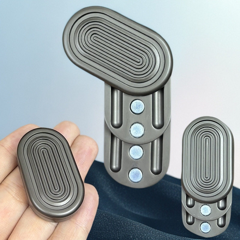 New Edc Stress Relief Toy Snap Coin Pusher Three-Layer Sound Wave Dual-Track Metal Fidget Spinner