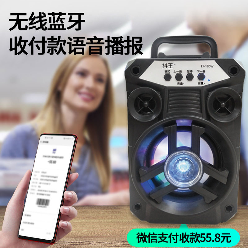 Portable Bluetooth Speaker Portable Outdoor Square Dance K-song Audio Card Colorful Band Microphone in stock Wholesale