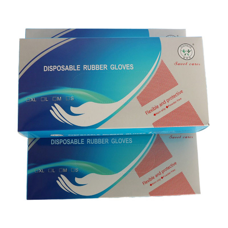 Long-term supply of disposable thickened latex gloves 9 inch disposable latex powder-free inspection rubber Labor gloves
