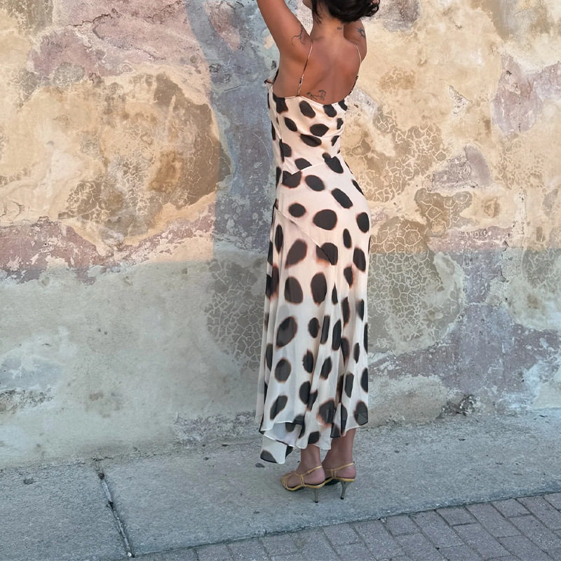 Womens Spring Floral Print Maxi Dress Elegant Deep V Neck High Slit Comfortable Fabric Perfect for Parties or Casual