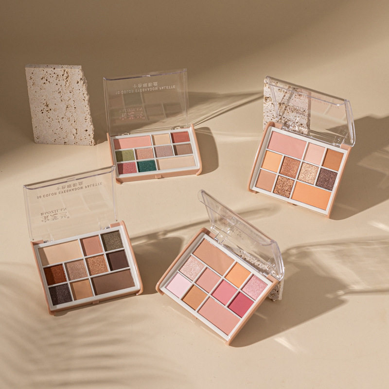 Baozilan Ten-Color Eye Shadow Palette Multi-Purpose Matte Pearlescent Easy-To-Color 10-Color Hanging Card Eye Shadow Physical Wholesale
