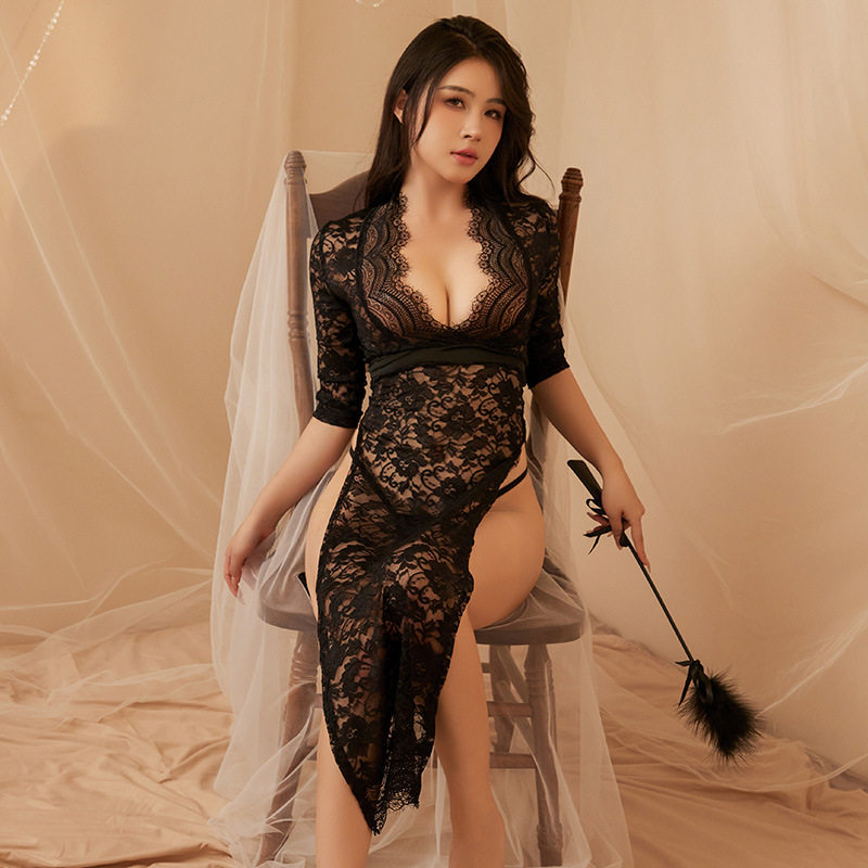 Sexy ultra-thin transparent pajamas, mood uniform, seductive...