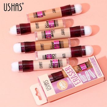 Ushas Long-Lasting Makeup Concealer, Long-Lasting, Waterproof, 12 Colors Ready-Made Sponge Head Foundation