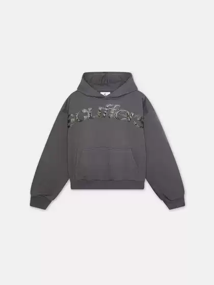 25SS American High Street Trendy Top Sanskrit Letter Printed Loose Hooded Sweater Hoodie for Men and Women