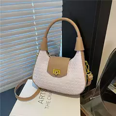 Autumn Textured Underarm Small Bag for Women 2025 New Style Personalized Woven Pattern Crescent Bag Fashion Retro Crossbody Bag