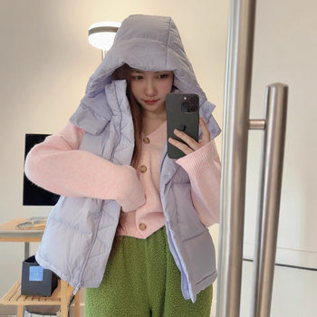High Board Puff Wunder Puff Lu Home Four-Panel Vest down Jacket Vest Short Warm Lightweight Hooded