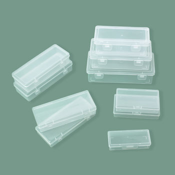 Rectangular transparent plastic empty box Luya fishing gear bait storage box toy stationery finishing box hardware accessories box