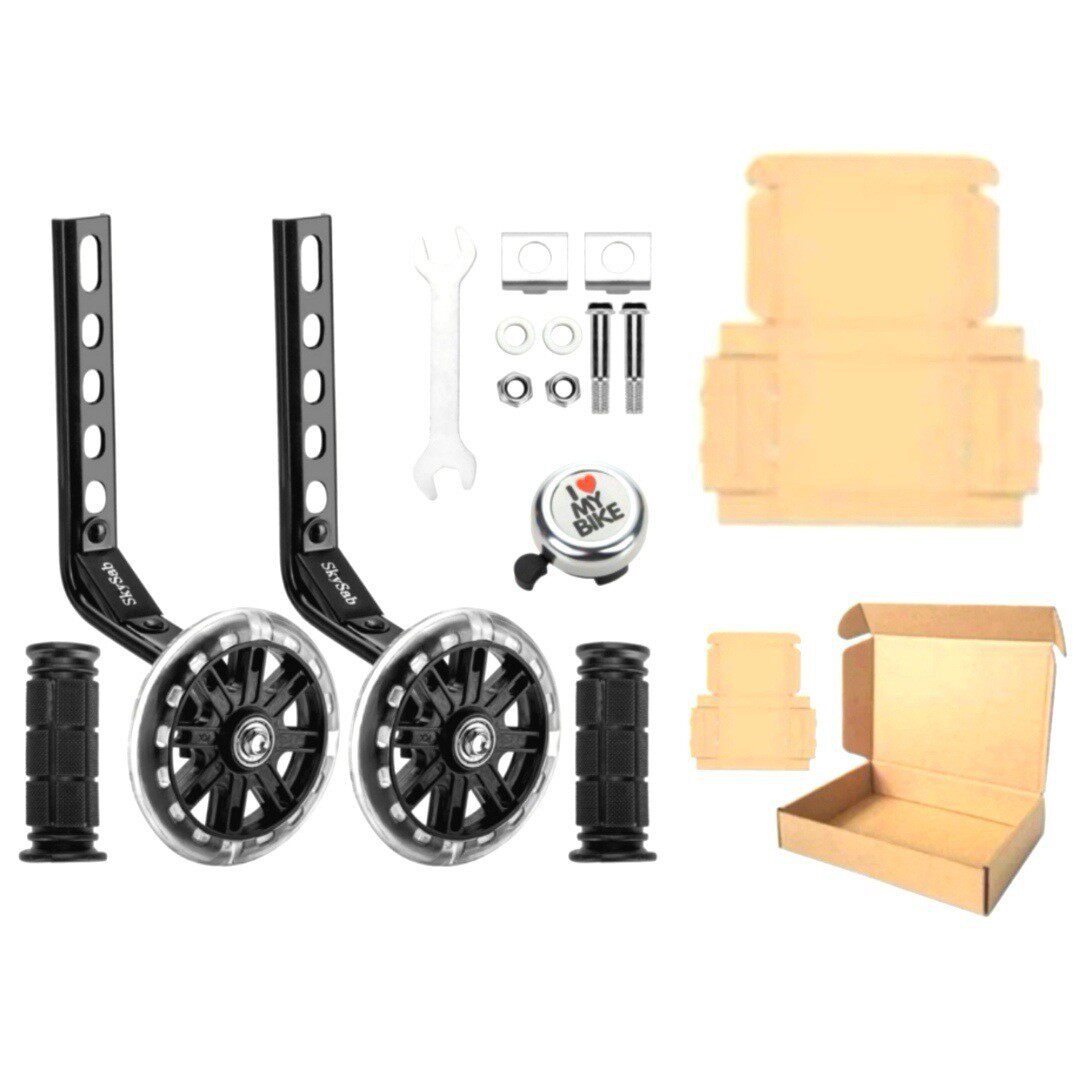 黒補助輪 + ハンドル + 鈴 + 紙箱