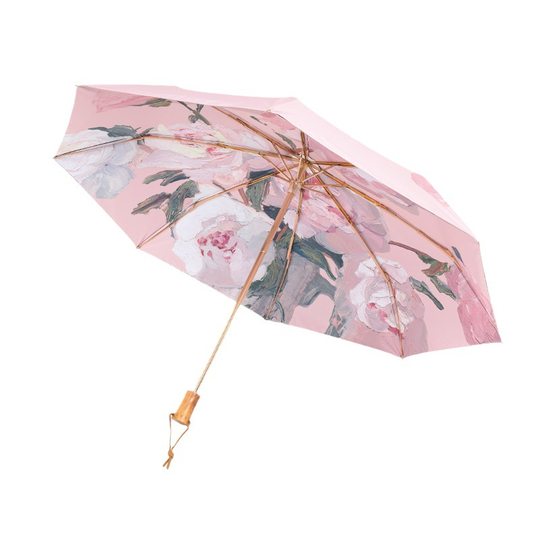 Knowledge Umbrella Double-sided Flower High-level Sense Double-layer Sun Umbrella Women's Anti-ultraviolet Anti-folding Umbrella Sunny and Rain Dual-purpose Umbrella