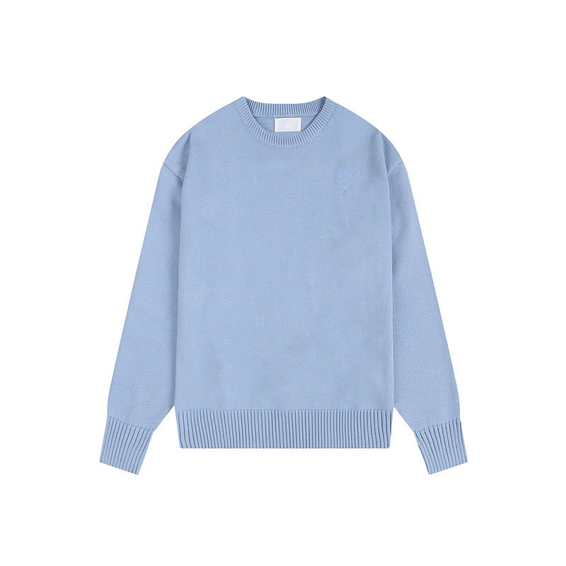 秋冬新款高领爱心毛衣男女条纹青年桃心跨境外贸休闲套头针织衫