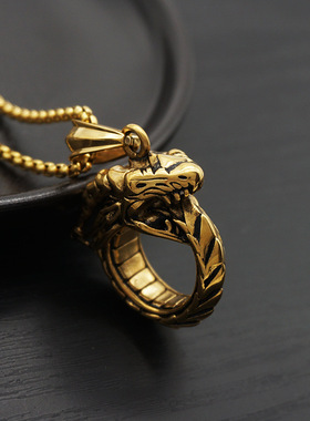 国潮项链朋克钢龙戒蛇吊坠挂件