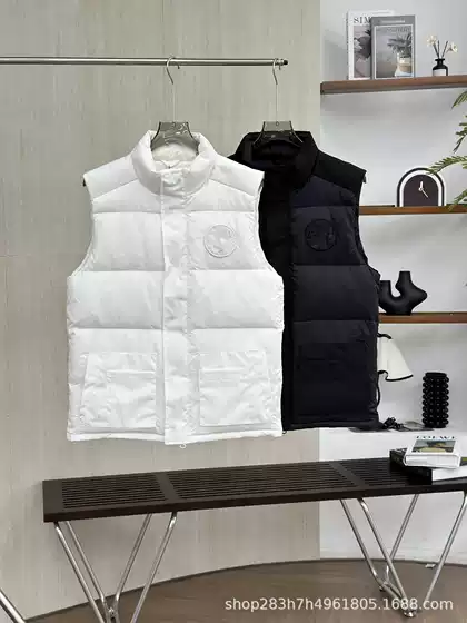 New Large Goose down Vest with Large Pockets, Canadian Style Unisex Sleeveless Jacket 2057Mw