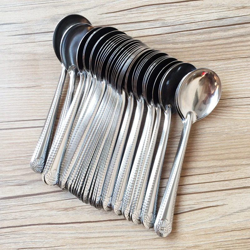 [100 Pieces] Watermelon Spoon, Disposable Metal Iron Spoon, Commercial Special Spoon for Eating Watermelon, Takeaway Bibimbap Spoon