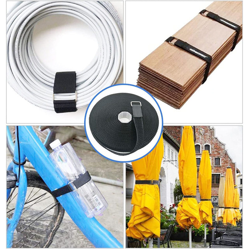 Hook wool same body Velcro nylon sticky buckle strap reverse buckle strap 5 M 10 m metal buckle DIY hook wool integrated tie