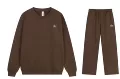 N01 round neck coffee suit